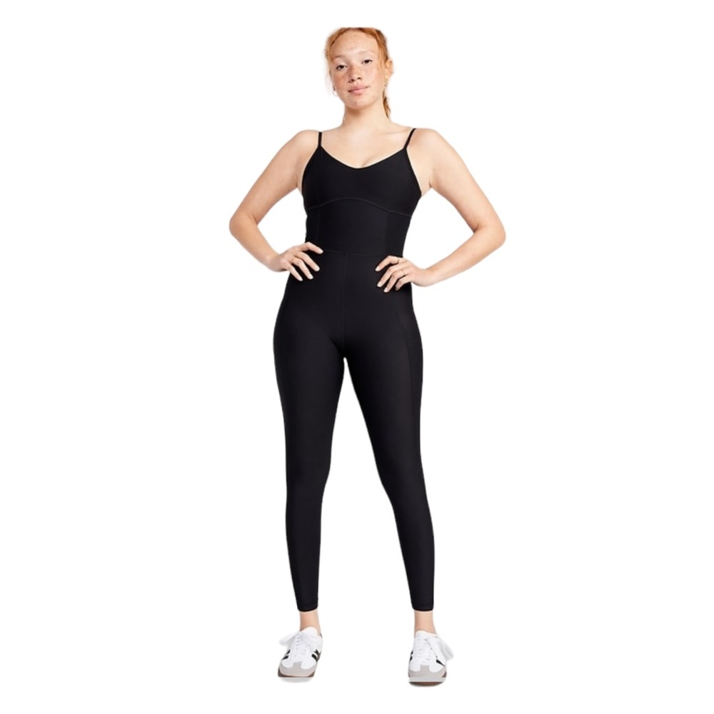 OLD NAVY Black Jack PowerSoft 7/8 Cami Bodysuit M Tall NWT